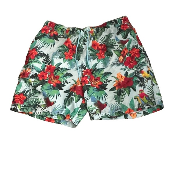 Men's Tommy Bahama Tropical Hawaiian Print Men's Swim Shorts - Picture 1 of 9
